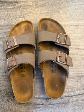 Birkenstock Brown Double Strap Arizona Sandals with Buckles